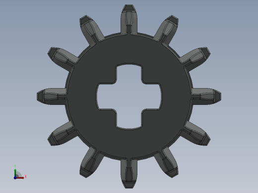 32270 Old Grey Technic Gear 12 Tooth Double Bevel.SLDPRT前视缩略图