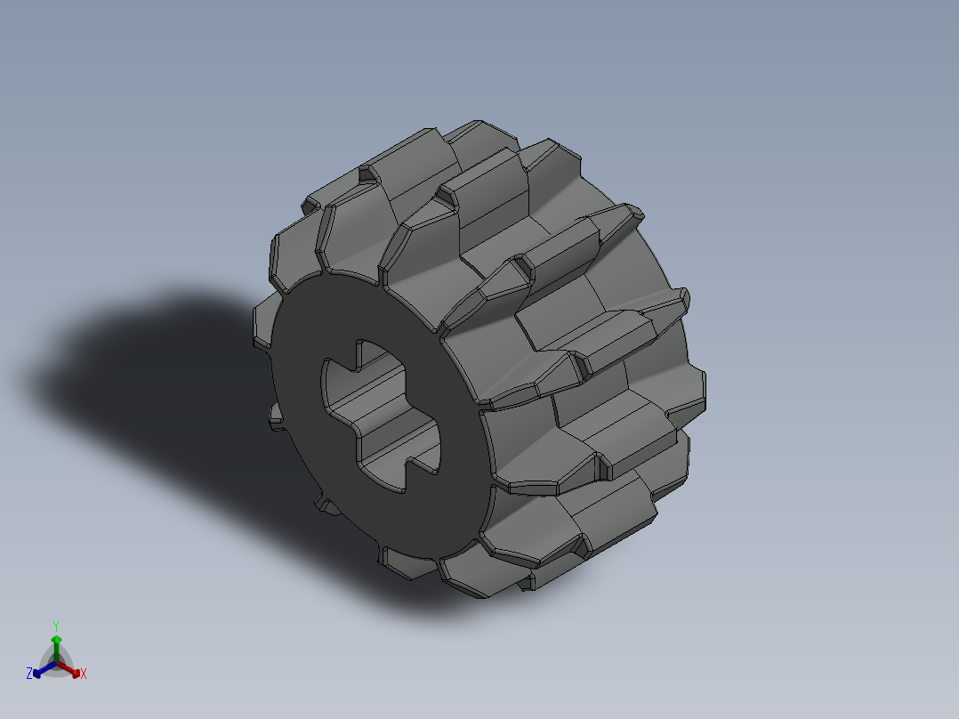 32270 Old Grey Technic Gear 12 Tooth Double Bevel.SLDPRT正等轴测图