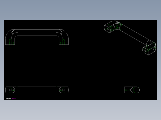 人體工學型把手ETH-2D多系列多零件图纸模型