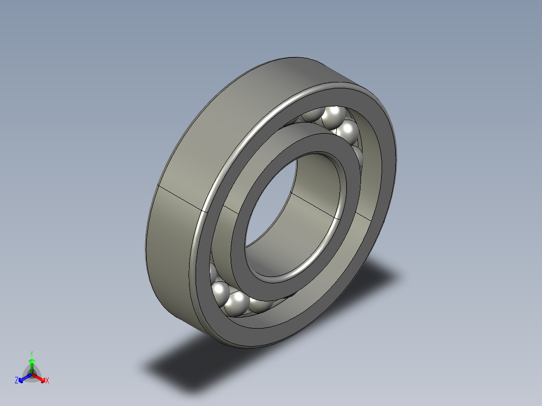 深沟球轴承6312正等轴测图