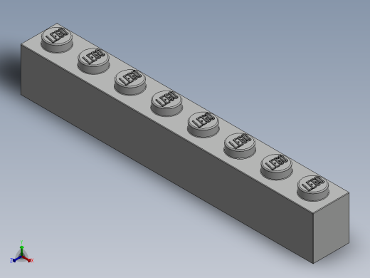 乐高套装 4421基本积木-300801 White Brick 1 x 8.SLDPRT