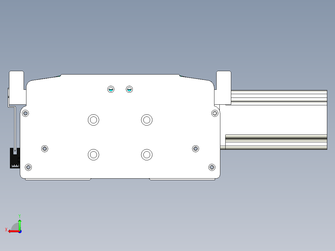 东锦同步带传动-直线滑台模组DH270B-C-L150-S1250-BL-P750W-C3后视图