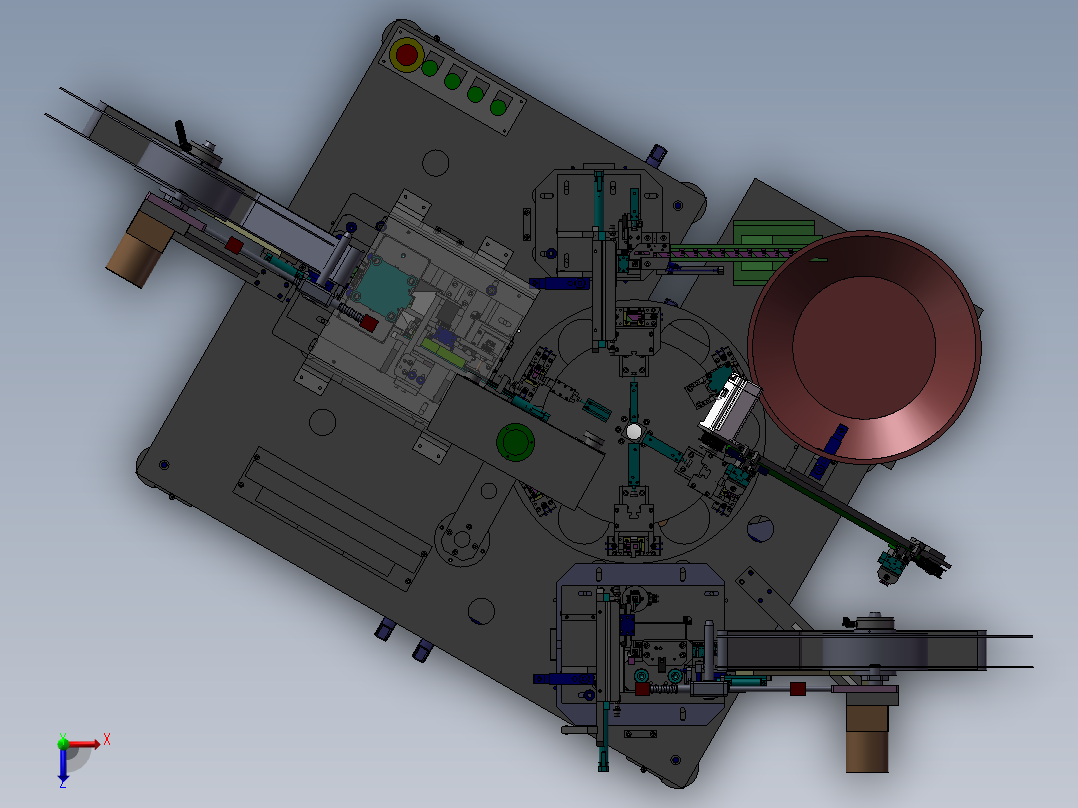 五金件自动组装机俯视图