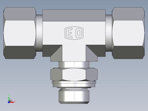 卡套式工业通用硬管接头EO_Adjustable_locknut_branch_tee_TEE12SRCF前视缩略图