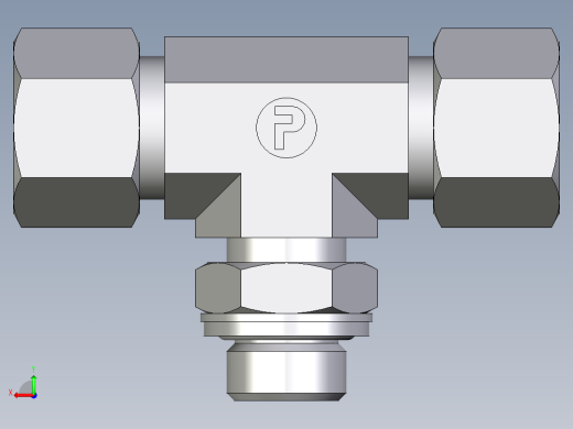 卡套式工业通用硬管接头EO_Adjustable_locknut_branch_tee_TEE12SRCF后视缩略图