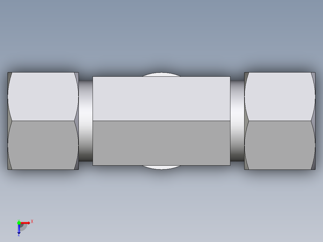 卡套式工业通用硬管接头EO_Adjustable_locknut_branch_tee_TEE12SRCF俯视图