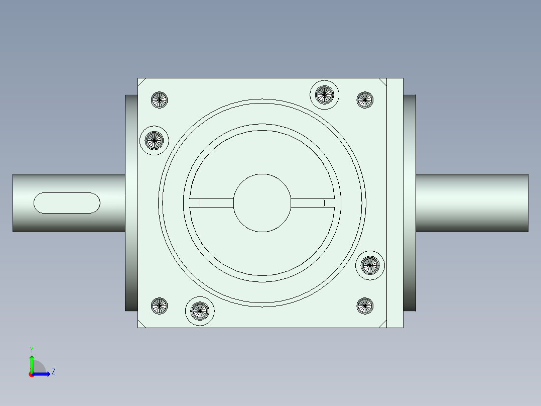 换向器PW60双轴-1 14-50-70-M4.stp左视图