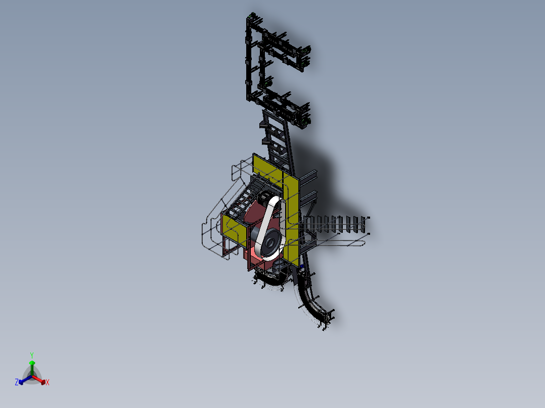 砂石筛选上料传料自动生产线设计sw17可编辑正等轴测图