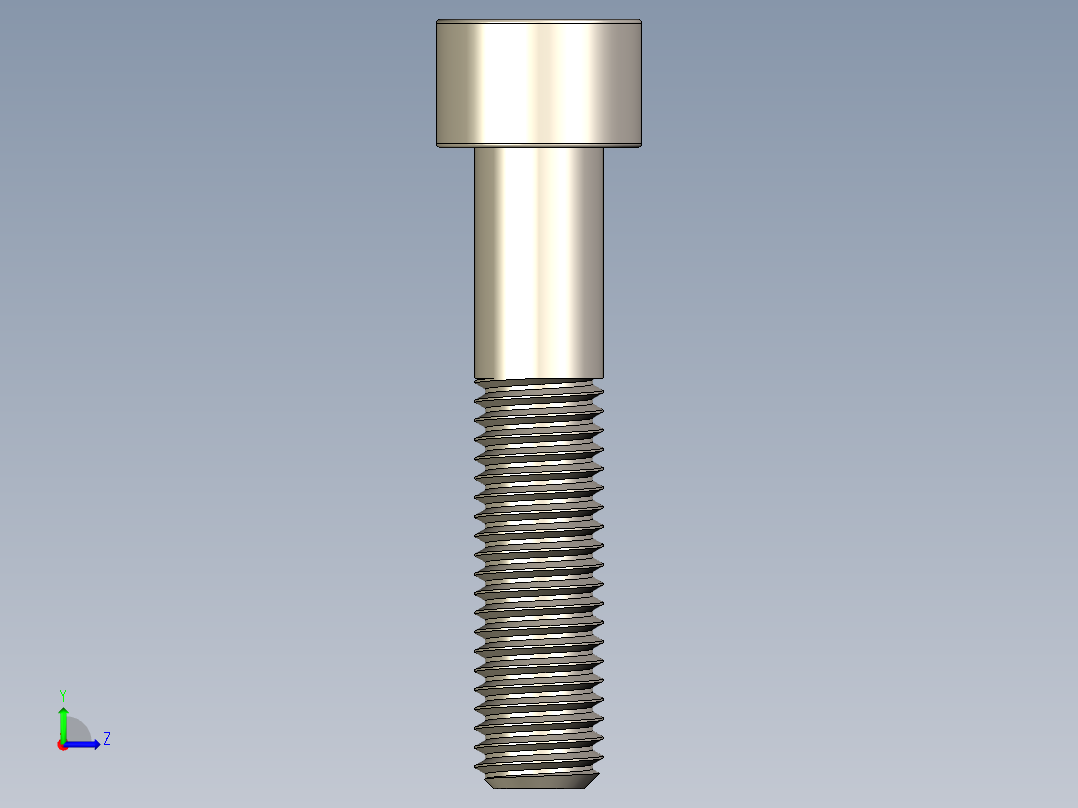 Screw_DIN_912_M10x50_A2.STEP公制内六角螺钉左视图