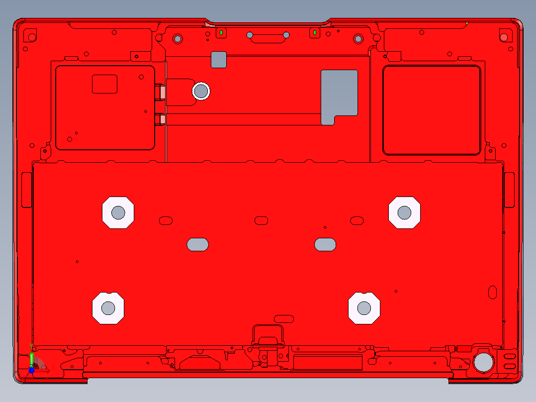 笔记本C壳加工内腔程序模型前视图