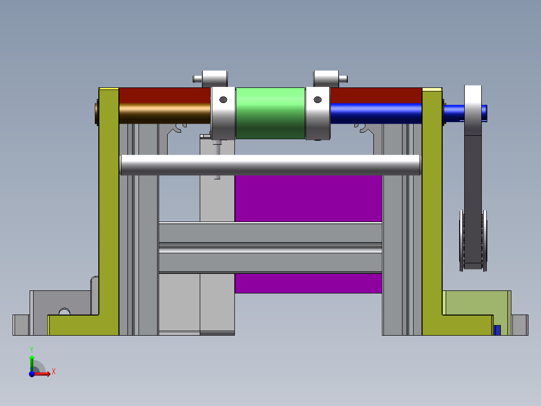 1.123米0.4米皮带机架图纸前视图