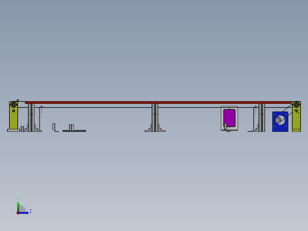 1.123米0.4米皮带机架图纸左视图
