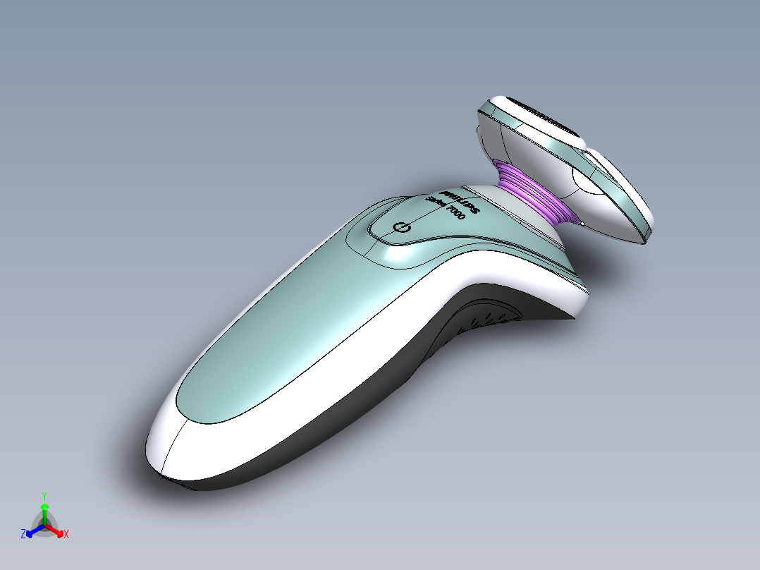 剃须刀、刮胡刀(7)正等轴测图