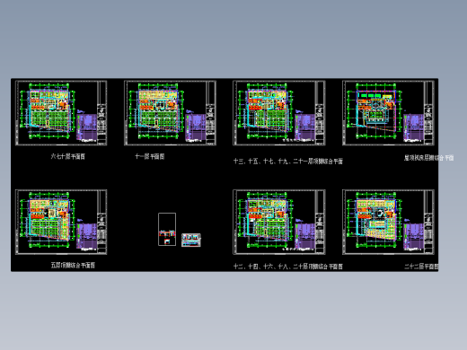 11-01~08标准层顶棚综合平面
