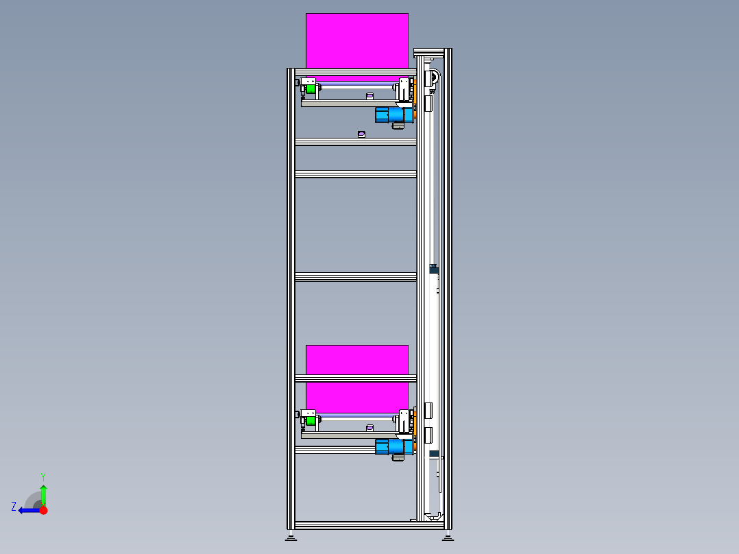 带移栽功能升降机右视图