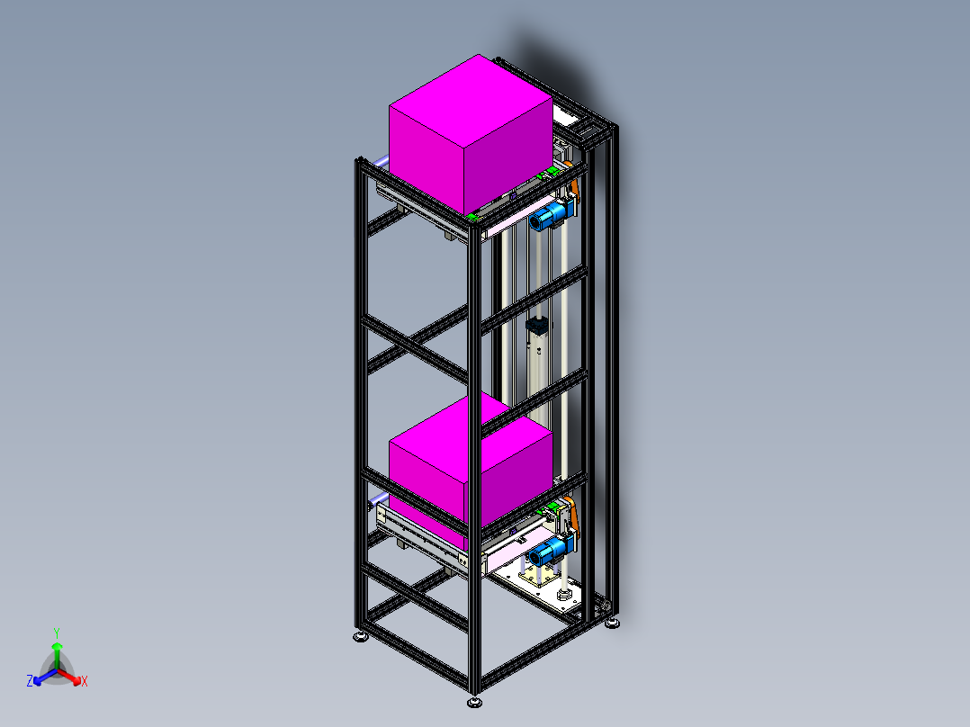 带移栽功能升降机正等轴测图