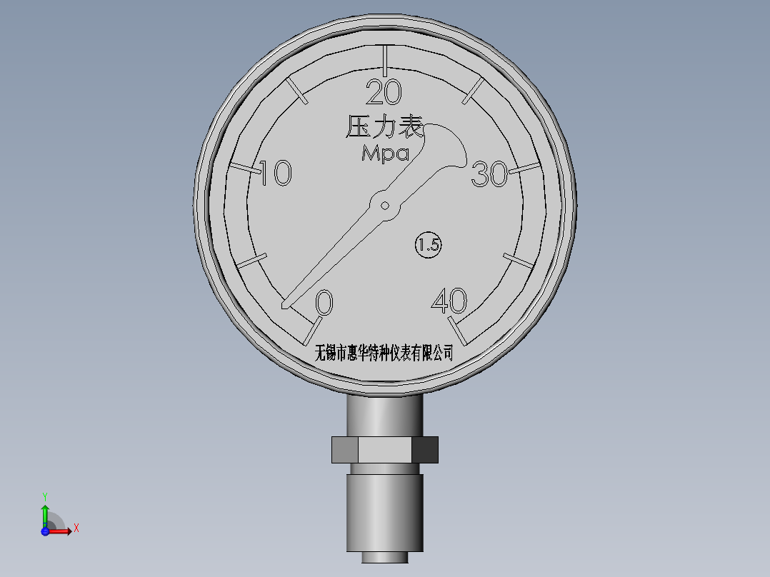 Y-100压力表-J前视图