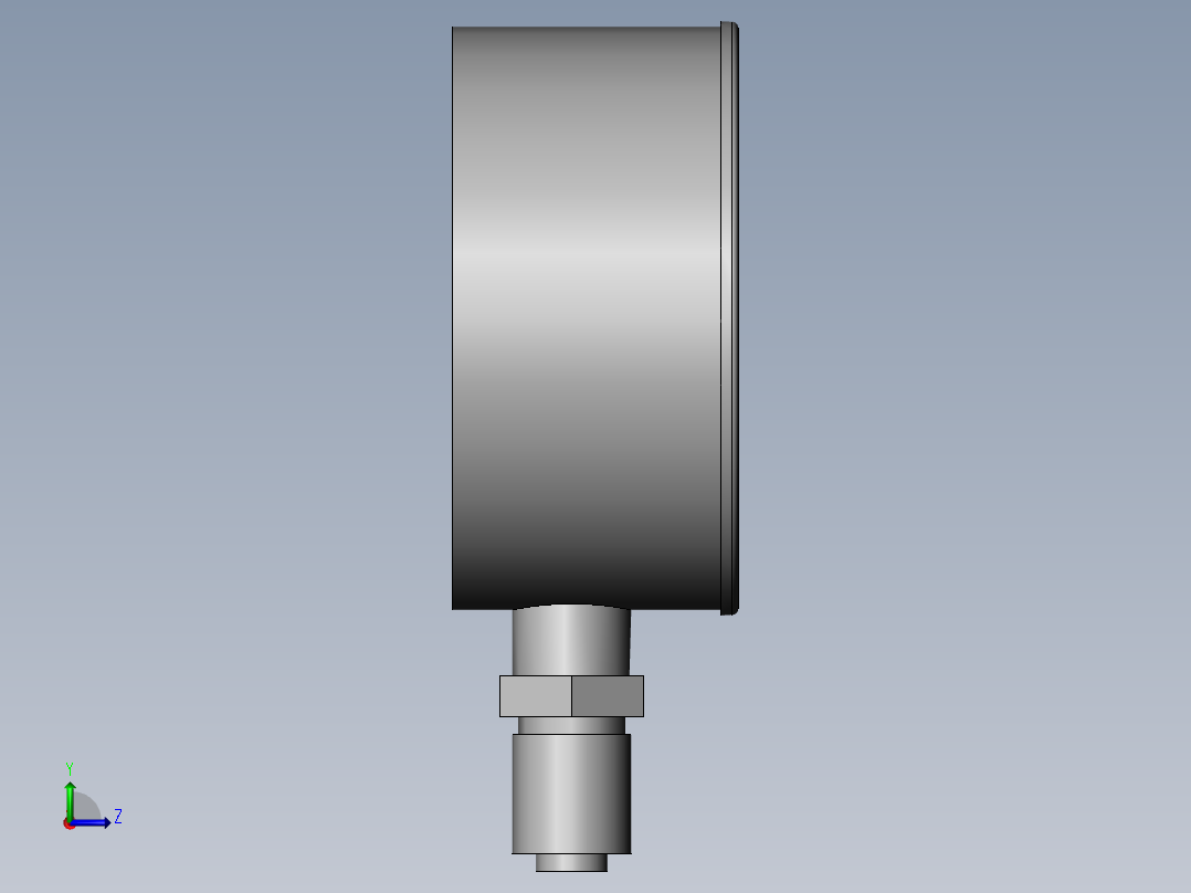 Y-100压力表-J左视图