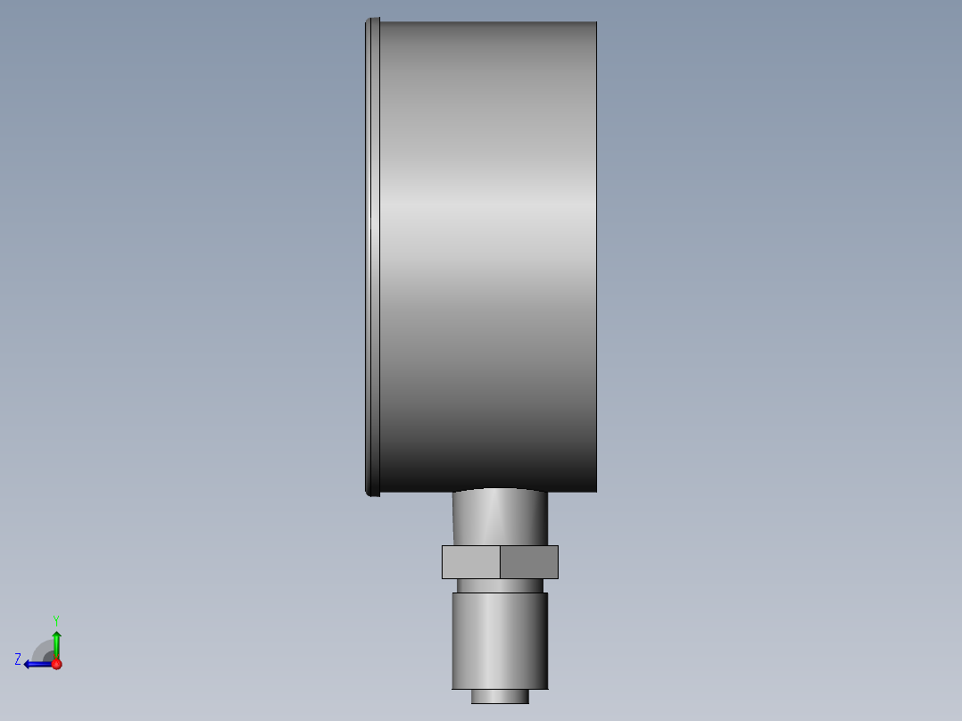 Y-100压力表-J右视图