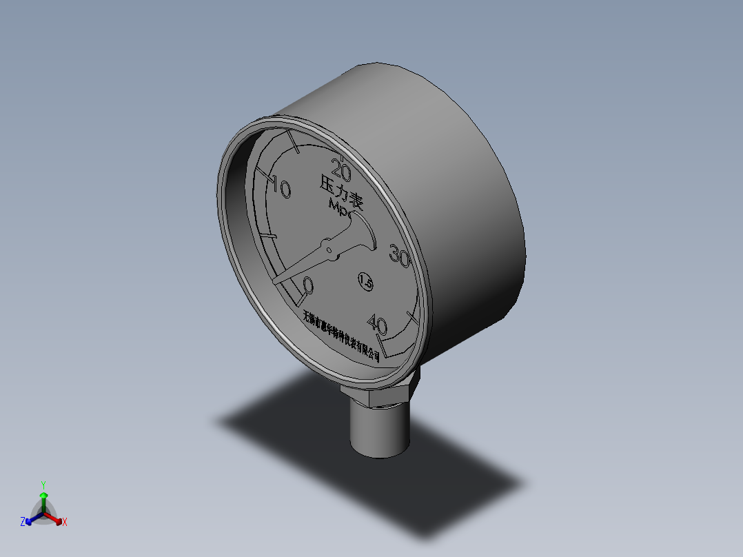 Y-100压力表-J正等轴测图