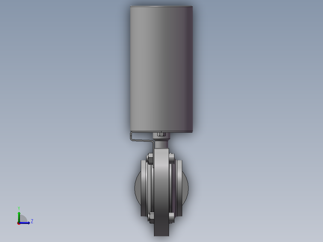 6款卡箍式气动蝶阀-- 392459--60左视图