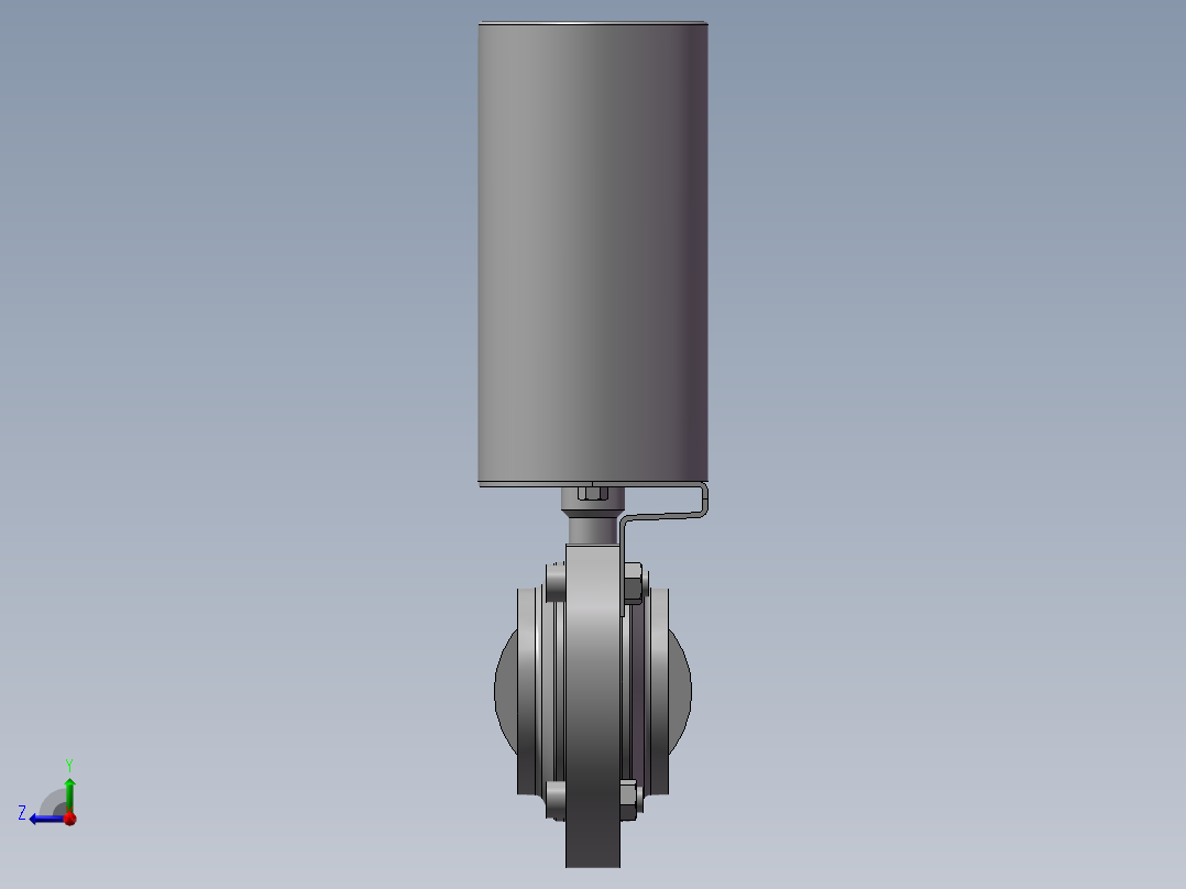 6款卡箍式气动蝶阀-- 392459--60右视图