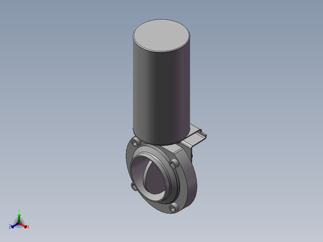 6款卡箍式气动蝶阀-- 392459--60正等轴测图