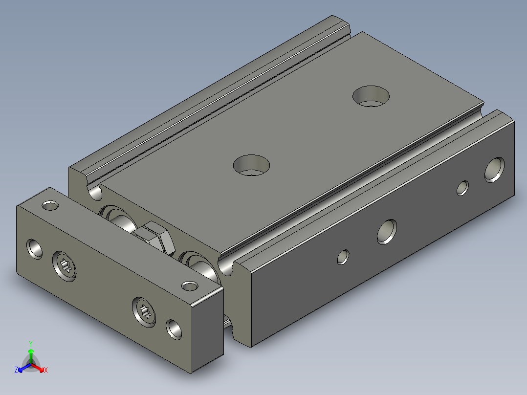 双活塞气缸DGTZ-GF-10-20-P-AFESTO-55-2-2正等轴测图