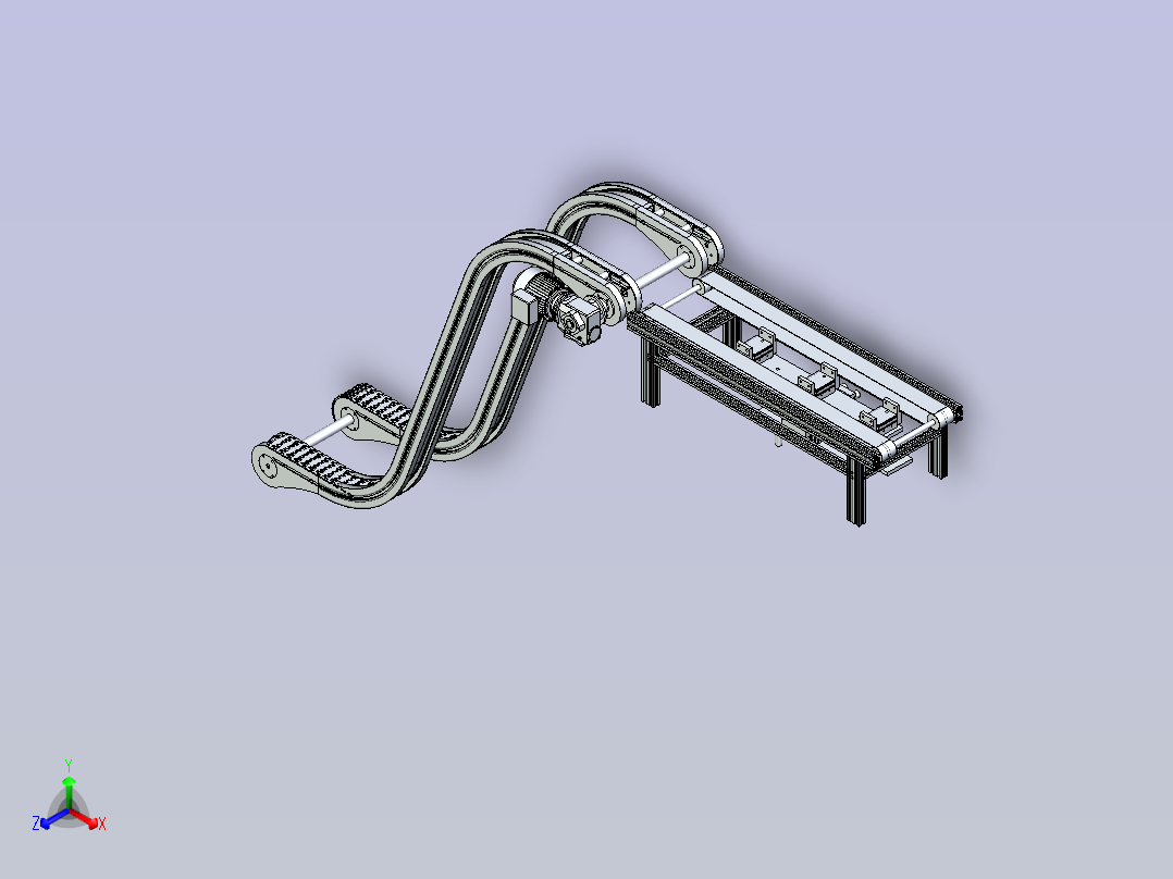 非标曲线型输送线设计主视图