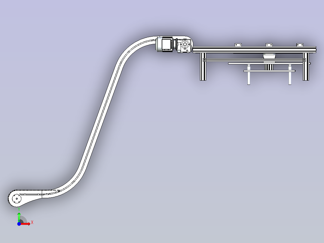 非标曲线型输送线设计前视图