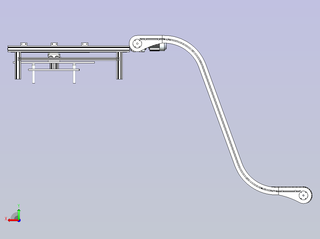 非标曲线型输送线设计后视图