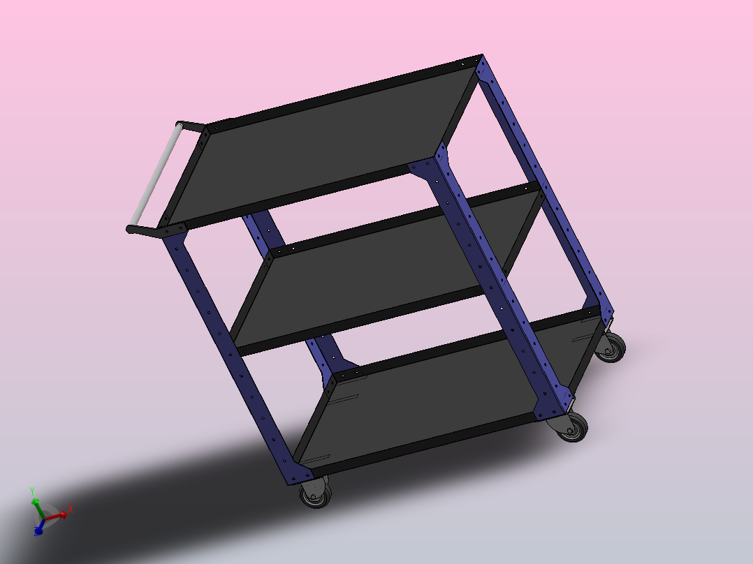 工具车小推车主视图