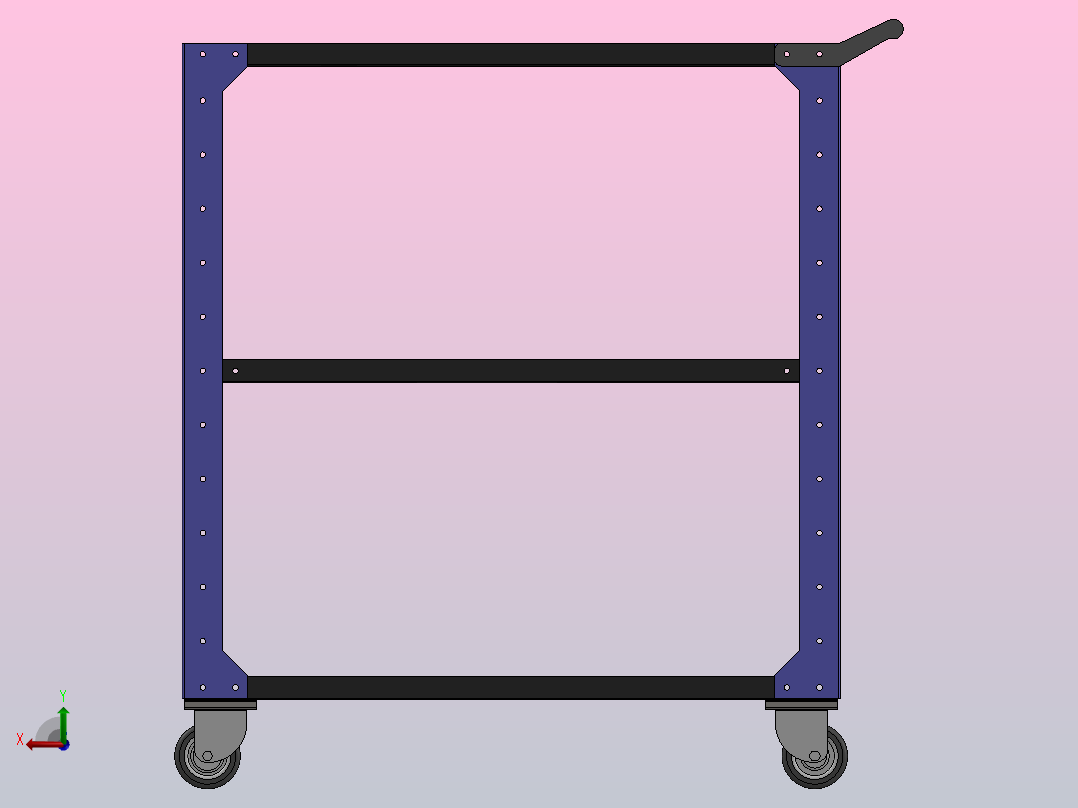 工具车小推车后视图