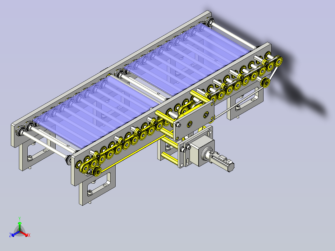 一款玻璃电路板输送机3D模型正等轴测图