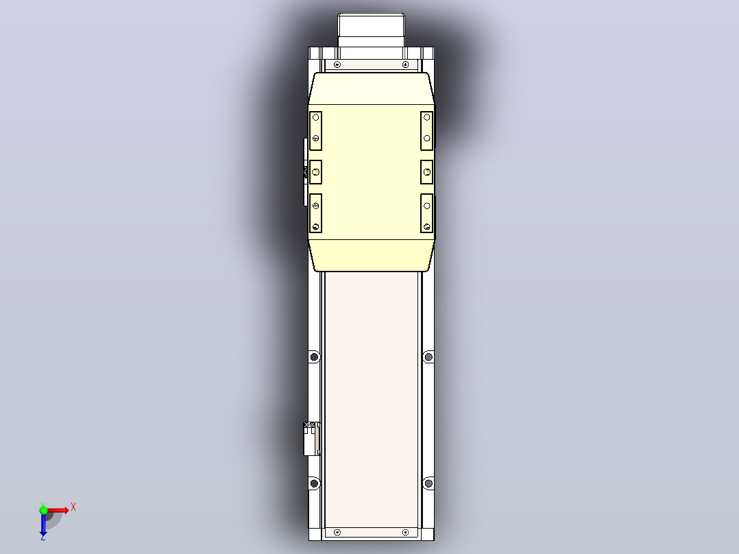 内嵌式螺杆 GTH15-750W伺服[GTH15-L10-300-BM-P750W-C2-N]丝杆滑台模组松下马达俯视图