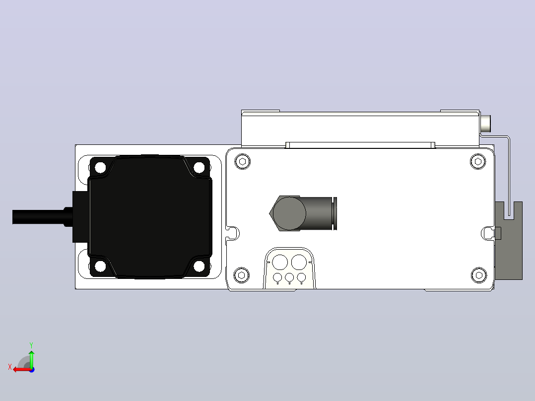 SCS14-450-BL-200W+煞車滚珠花健、支撑座、滚珠丝杠、交叉导轨、直线模组后视图