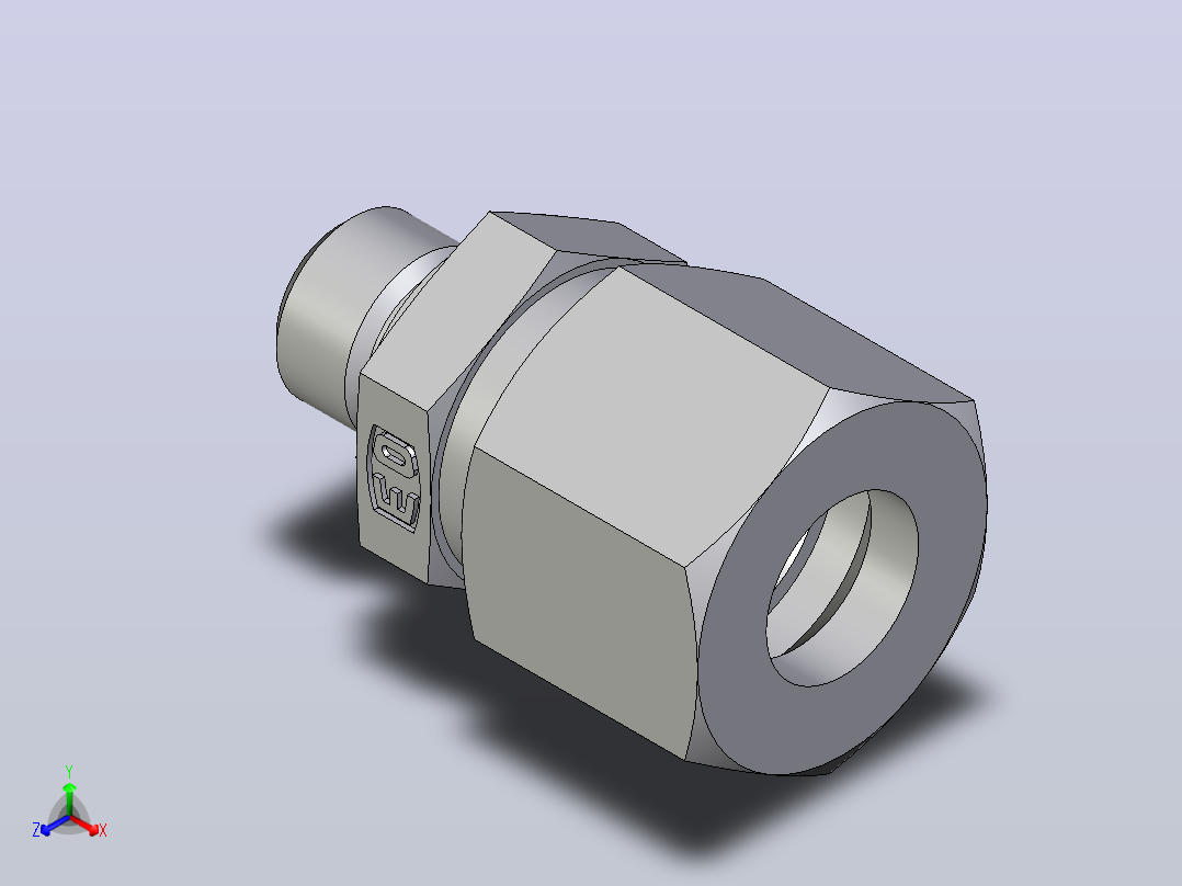 公螺柱连接器GE10LM10X171正等轴测图
