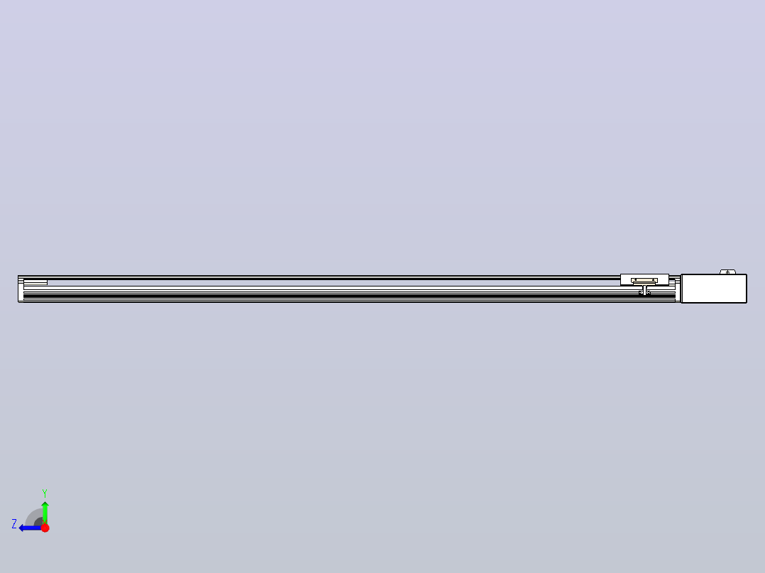 皮带直线轴半封闭可选导轨TPA-HNB-105D-90-L1300-ML-Y-P20-N3右视图