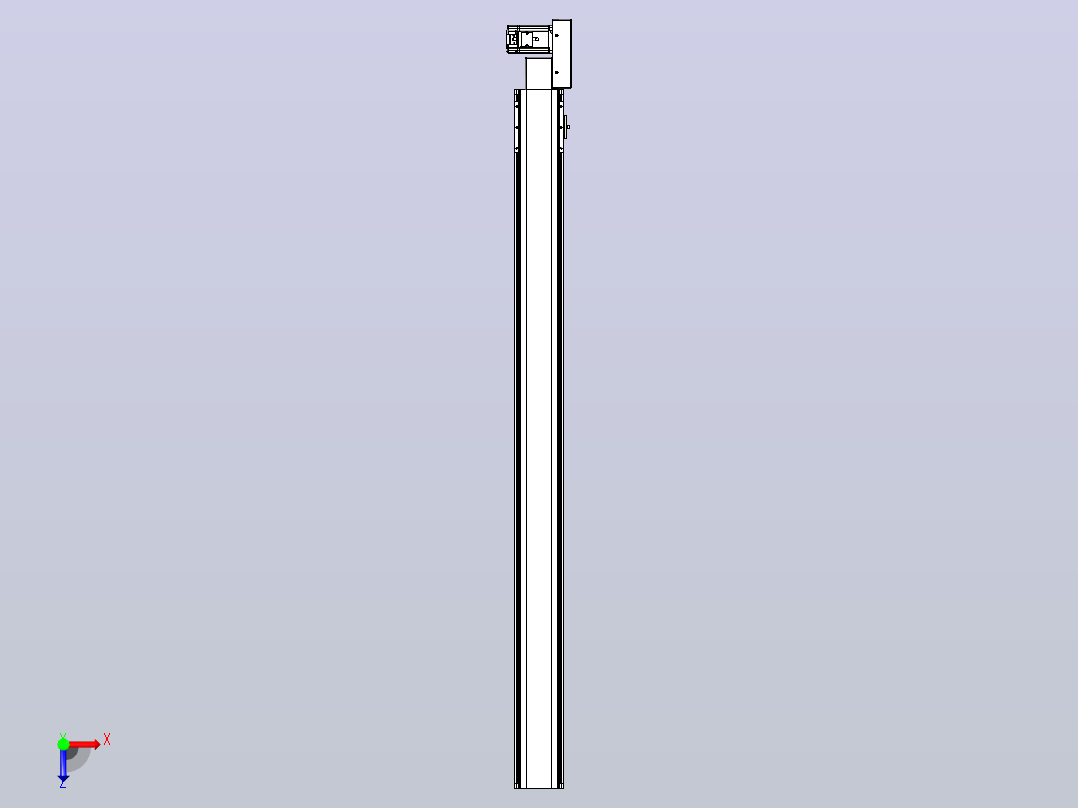 皮带直线轴半封闭可选导轨TPA-HNB-105D-90-L1300-ML-Y-P20-N3俯视图