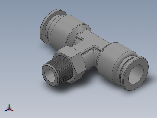SSB 螺纹正三通管接头_SSB08-01正等轴测缩略图