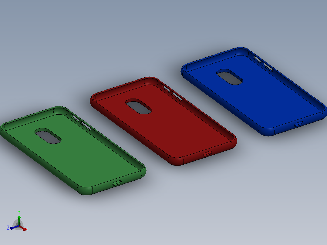 solidworks 中的手机壳设计主视图