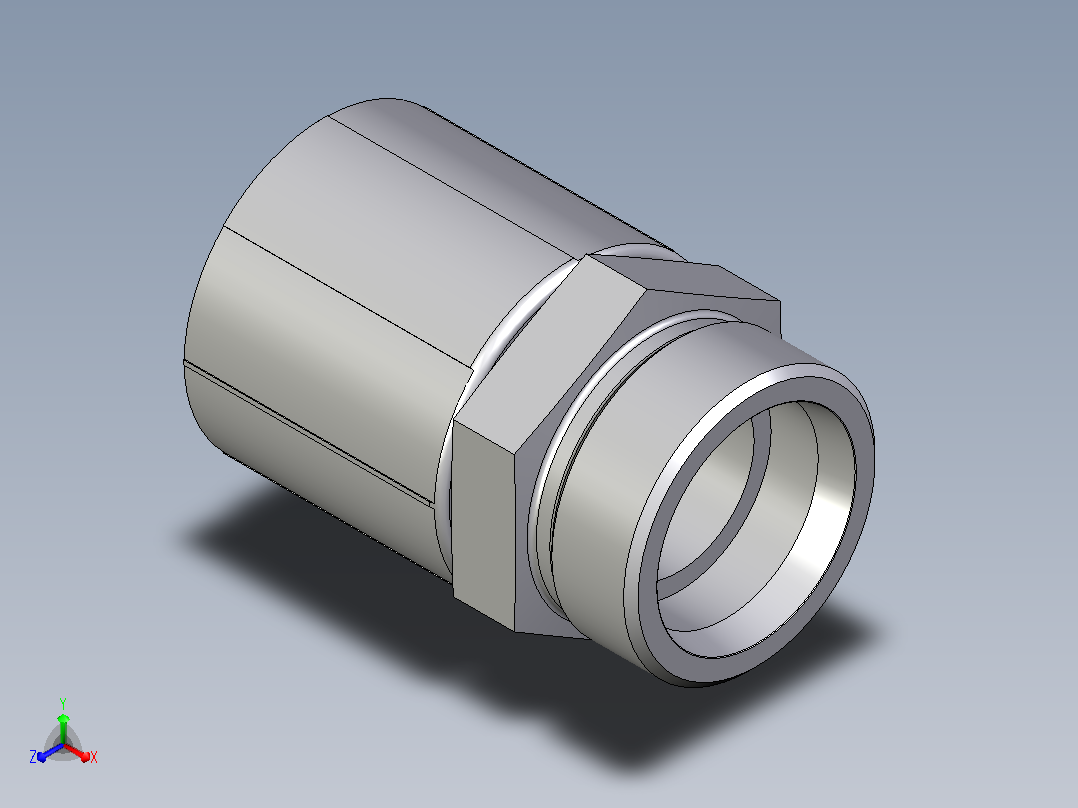 标准液压接头1D248-38-24正等轴测图