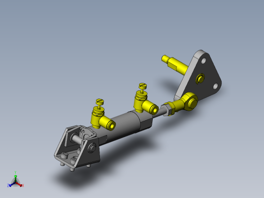 工件2处同时夹紧机构正等轴测缩略图