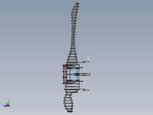 扑翼机械飞鸟机构三维建模图纸 STP x_b等格式右视缩略图
