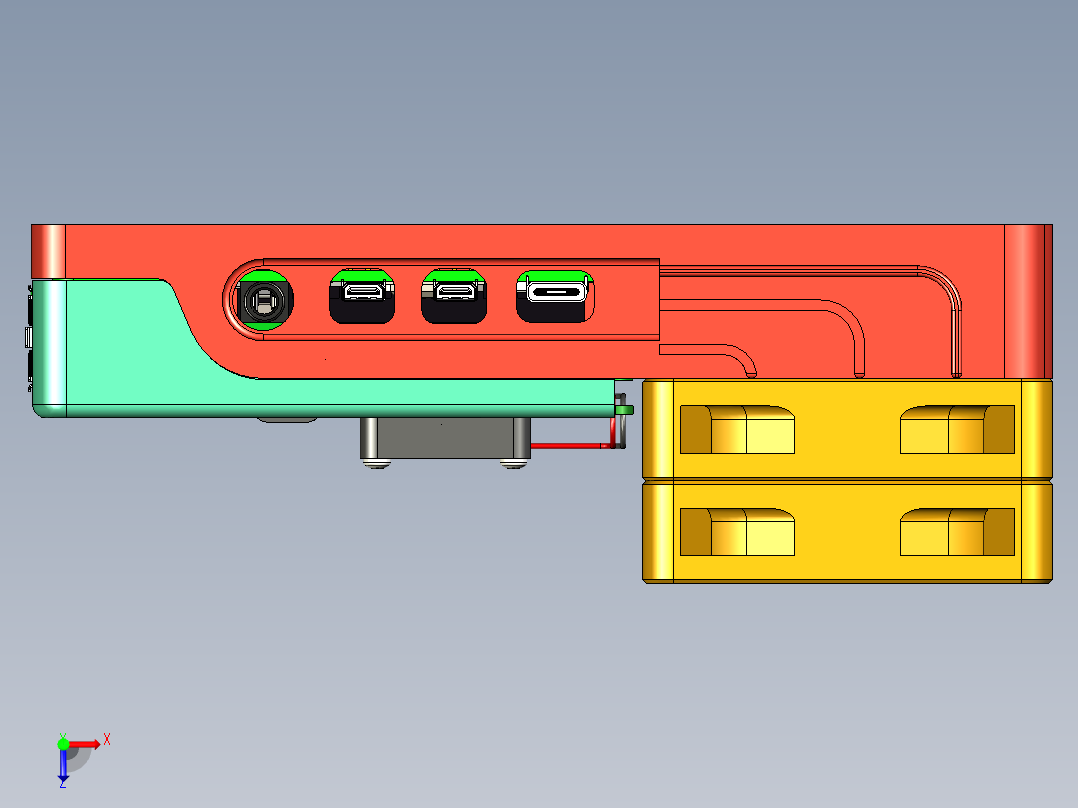 冷却箱模型图俯视图