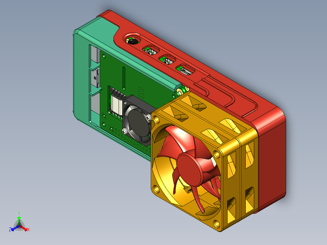 冷却箱模型图正等轴测图