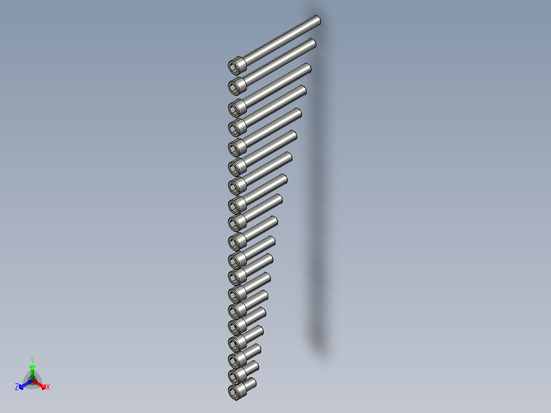 螺钉_vis CHc M16 iso 4762正等轴测图