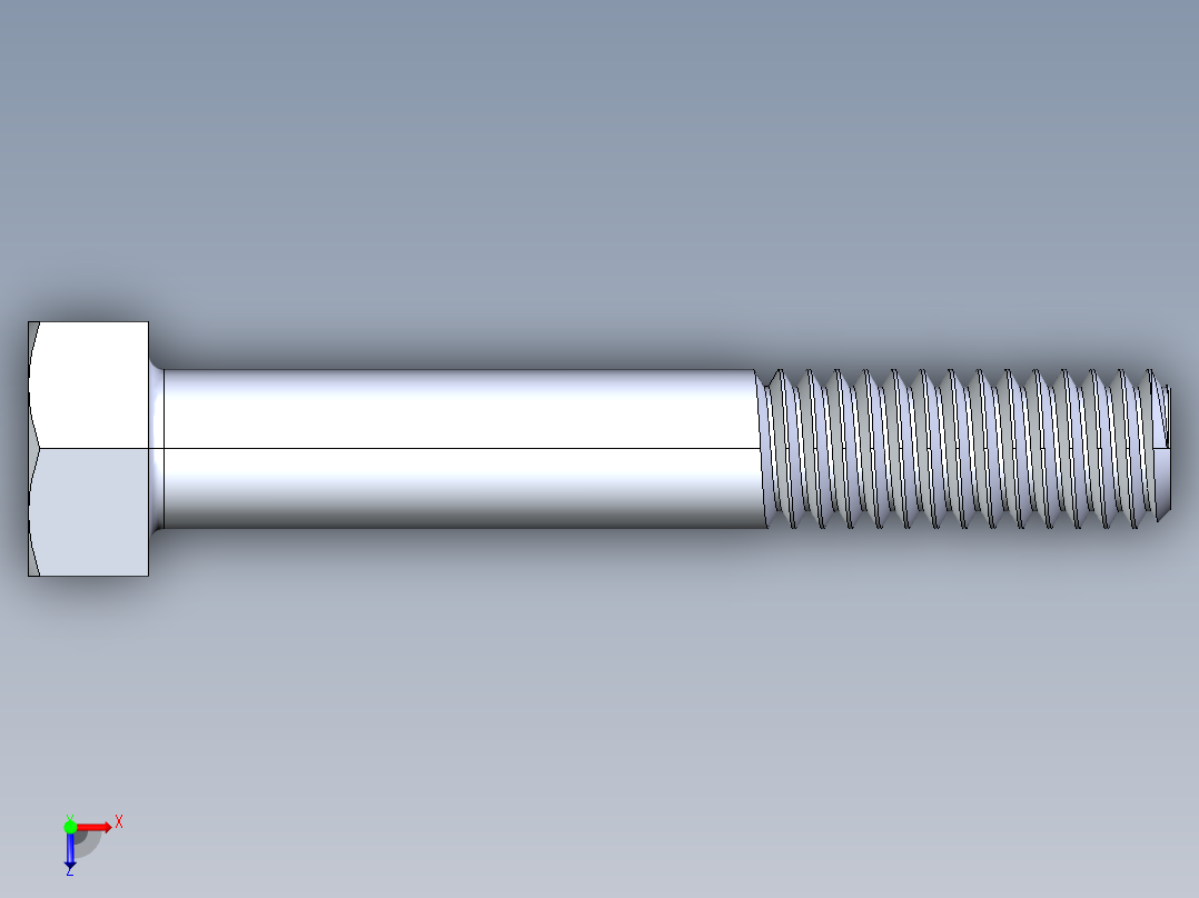 UNC 六角螺栓-Hex Bolt 0.3125-18 x 2俯视图