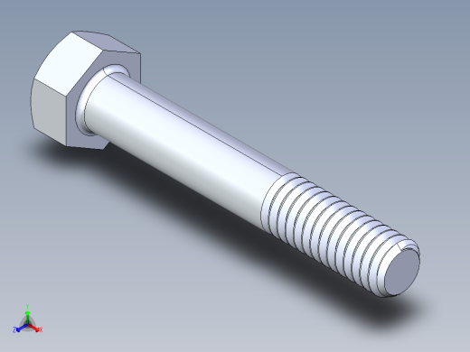UNC 六角螺栓-Hex Bolt 0.3125-18 x 2正等轴测缩略图