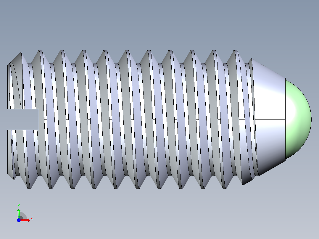公制球形弹簧柱塞-DME SET SCREW SPRING BALL PLUNGER M8 x 16 .STEP前视图